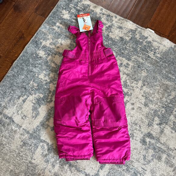 Cat and Jack 2T Snow Pants Girls Pink Purple NEW Winter Snow Fleece - Picture 1 of 4